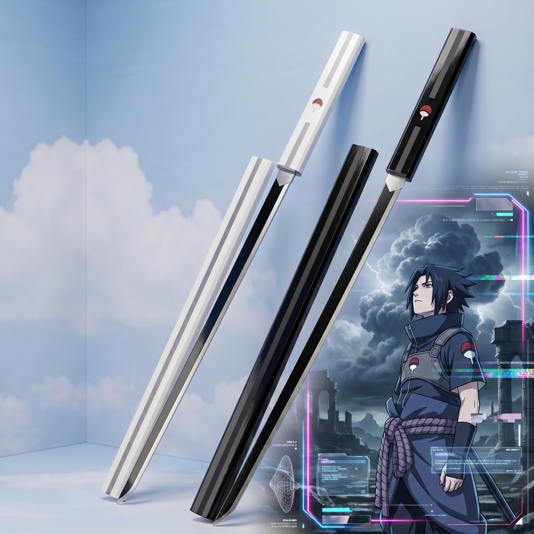 Cosplay Prop Katana - 35,4-дюймовый меч Наруто Учиха Саске, аниме-реквизит