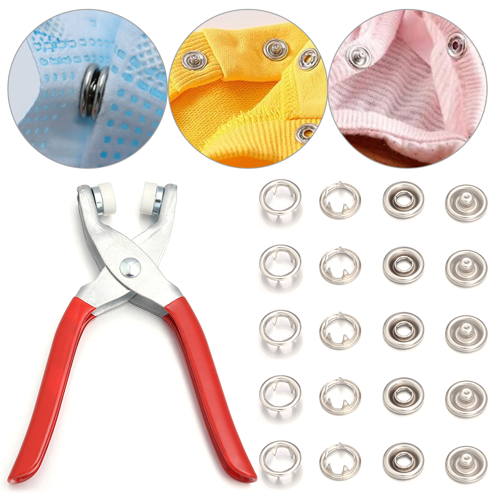Snap Fastener Set - 50 наборов металлических кнопок-защелок из нержавеющей