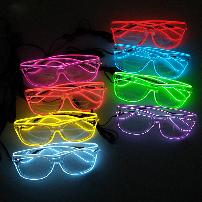 Led El Wire - 1 шт., прозрачные светодиодные очки с