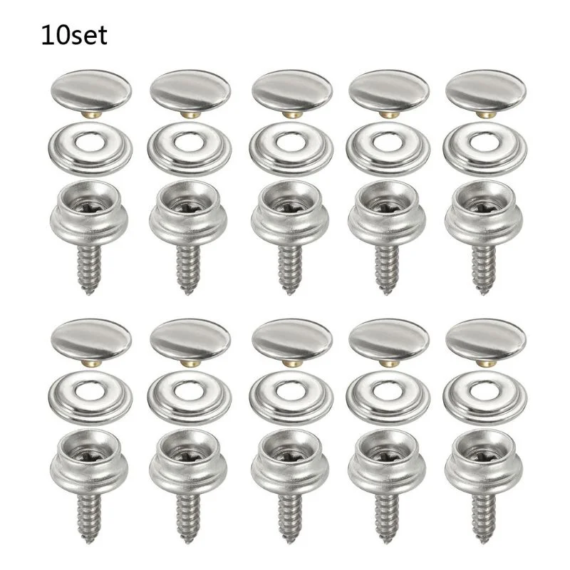Snap Fastener Set - 10 комплектов нарезающих заклепок из нержавеющей