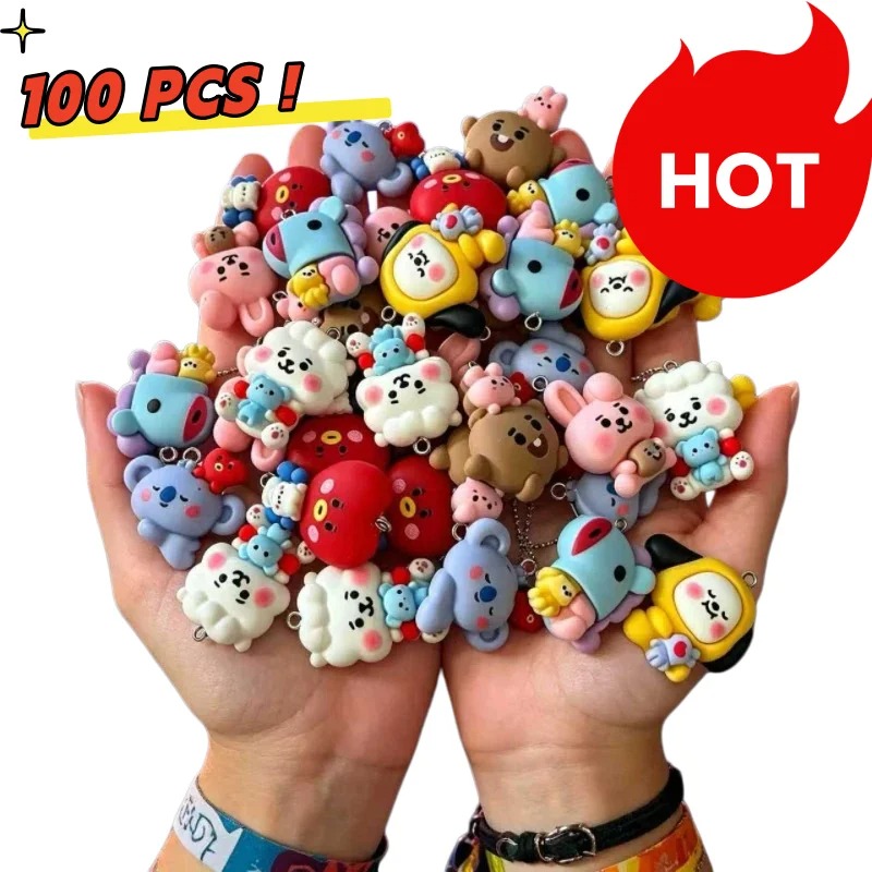 Cosplay Prop Diy - 7 шт. смоляных мультяшных шармов BT21