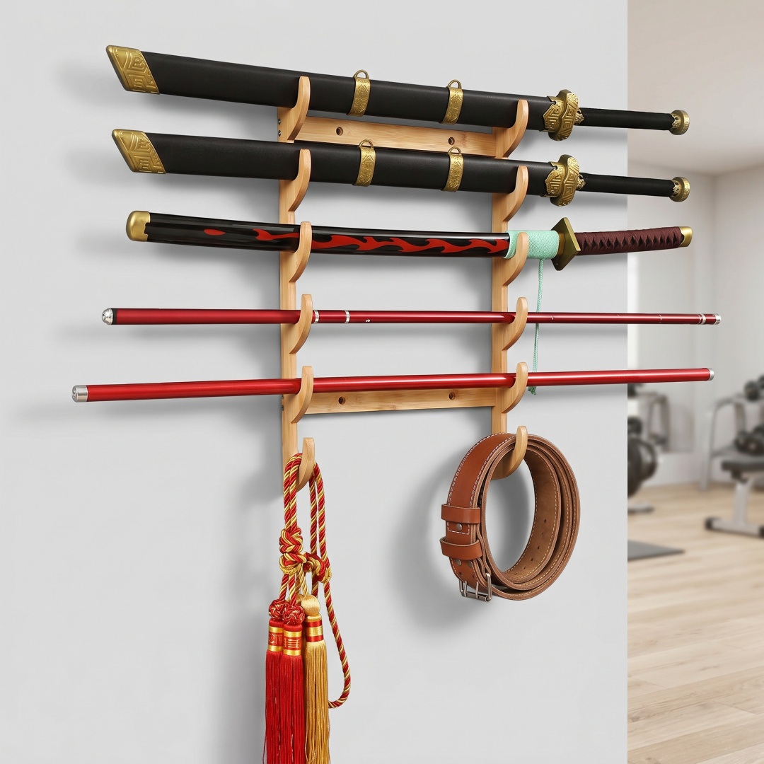 Cosplay Prop Katana - 8-уровневая настенная полка-держатель для хранения мечей,