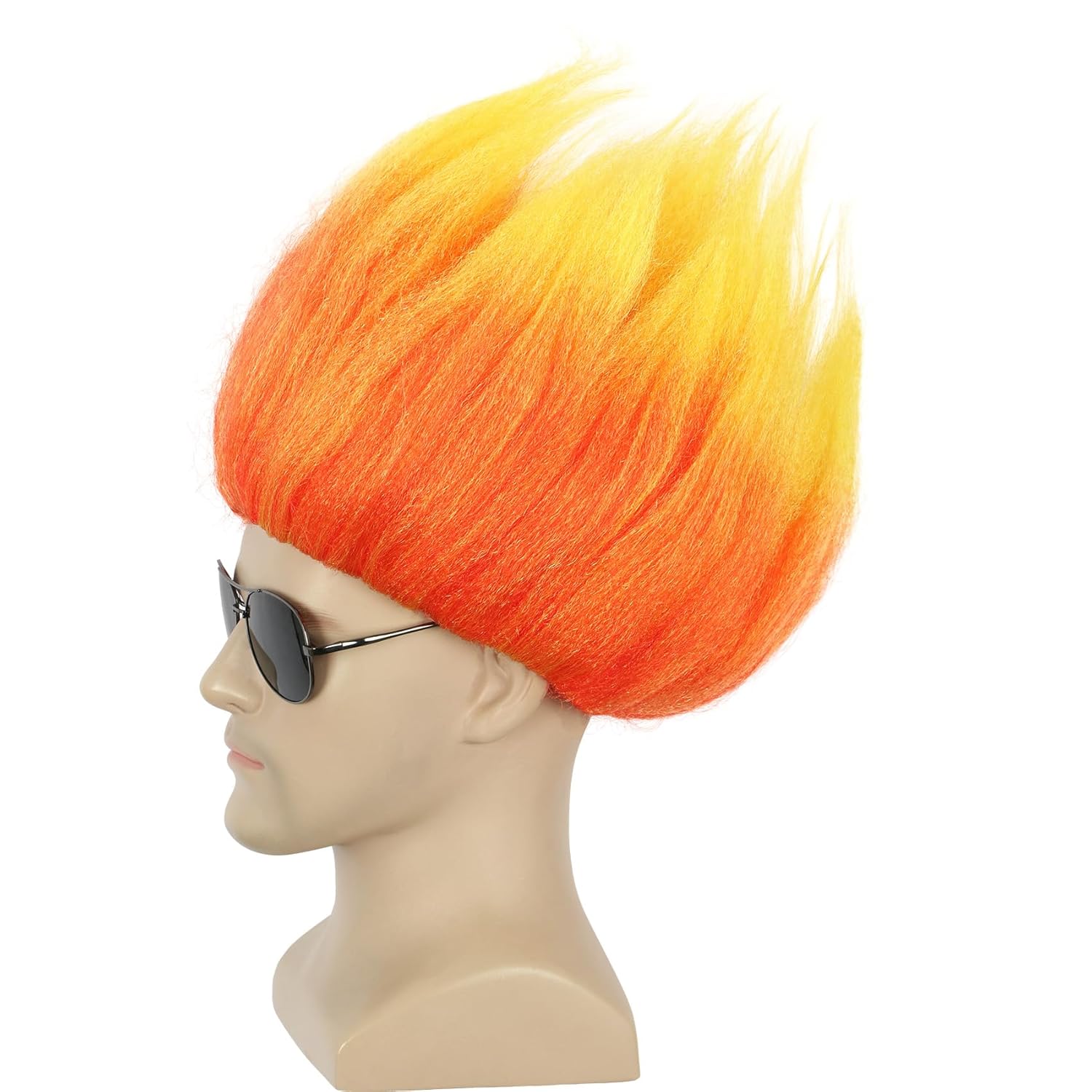 Cosplay Flame Prop - Короткий оранжевый парик, колючий аниме-парик, парик