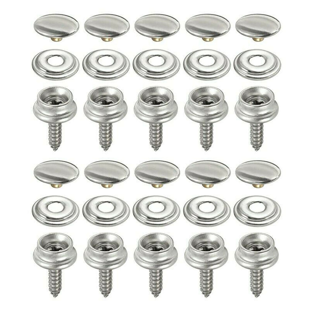 Snap Fastener Set - 30 шт. защелкивающаяся застежка из нержавеющей