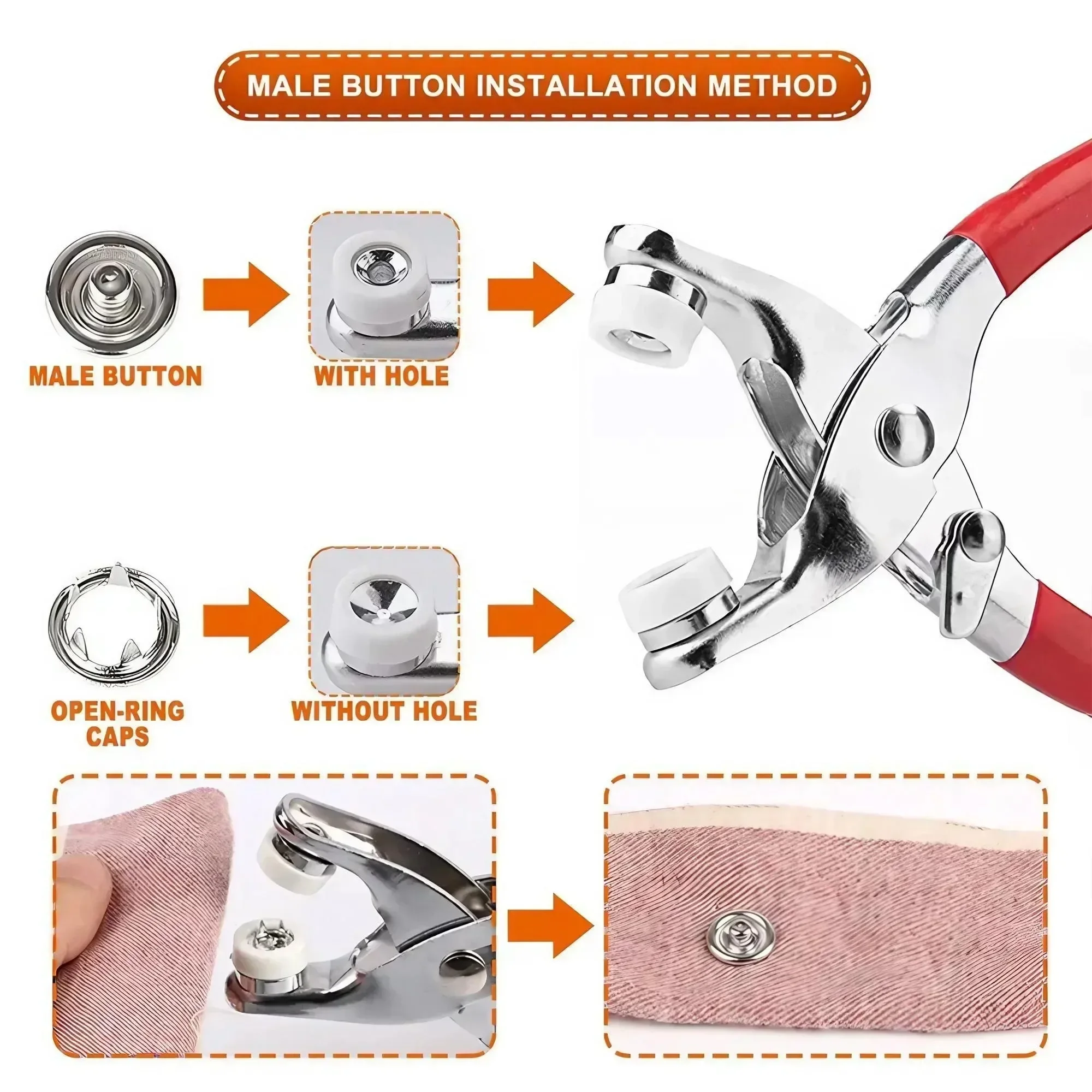 Набор из 201 металлической кно – обзор и цена Snap Fastener Set